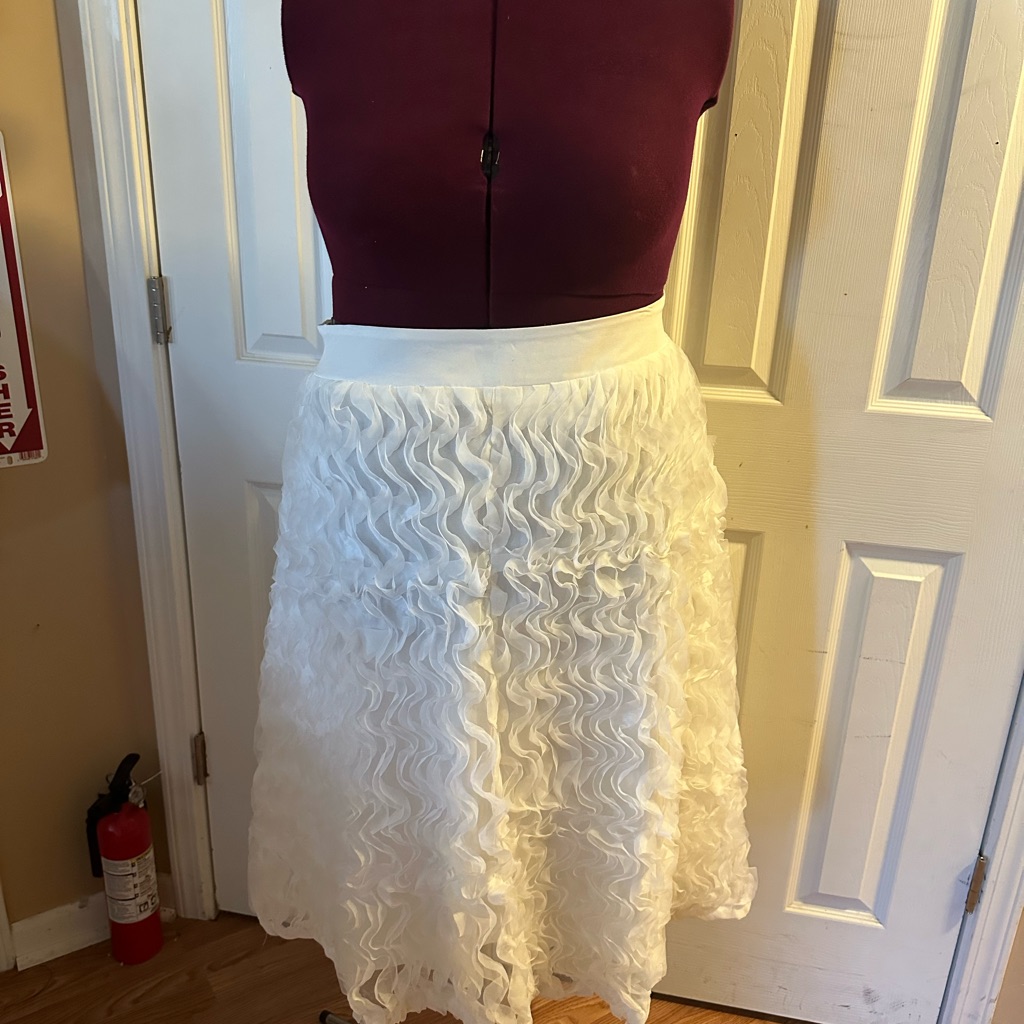 Brand New Ashley Stewart White Ruffled ALine Skirt Brand New Ashley Stewart White Ruffled ALine Skirt